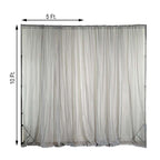 2 Pack Silver Sheer Chiffon Event Curtain Drapes, Durable Flame Resistant Organza Backdrop Event Panels With Rod Pockets - 10ftx10ft