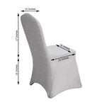 Spandex Chair Cover with Metallic Shimmer Tinsel Back for Banquet Chairs Silver - Fitted Slipcover