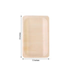 25-Pack Birchwood 5"x8" Rectangle Dessert Serving Plates - Natural Eco Friendly Wooden Disposable Plates for Farmhouse-Style Events, Parties & Gatherings