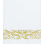 25 Pack Linen-Like Paper 8"x4" Napkins White with Metallic Gold Foil Scroll Design - Soft & Absorbent Airlaid Hand Towels for Exquisite Weddings & Events