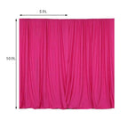 2 Pack Fuchsia Scuba Polyester Event Curtain Drapes, Durable Flame Resistant Backdrop Event Panels Wrinkle Free with Rod Pockets - 10ftx10ft