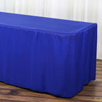 Fitted Polyester 72"x30" Rectangle Tablecloth Royal Blue - Durable and Easy to Maintain Table Cover