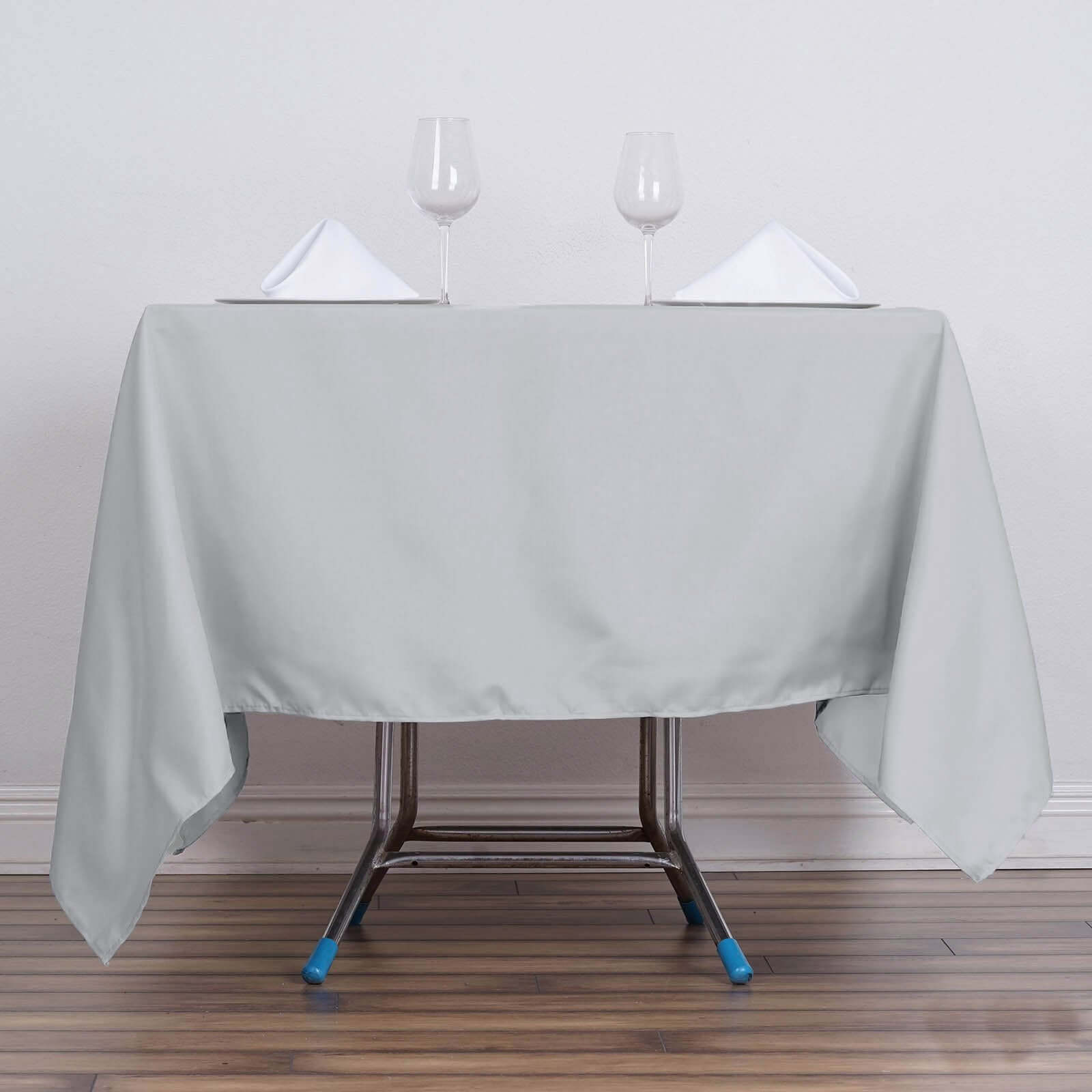 Polyester Square 70"x70" Tablecloth Silver - Wrinkle-Resistant & Durable Table Cover