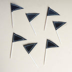 50-Pack Cupcake Topper Picks Black Triangle Flag Design - Food and Cocktail Decorations for Celebrations 3"
