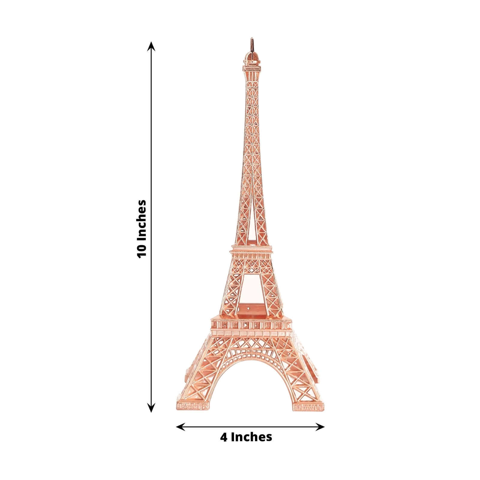 Eiffel Tower Table Centerpiece Metal Rose Gold - Stylish Decorative Cake Topper for Parties & Gatherings 10"