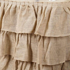 Burlap 17ft Table Skirt Natural 3 Tier Ruffled Design for Rustic Weddings & Country Events