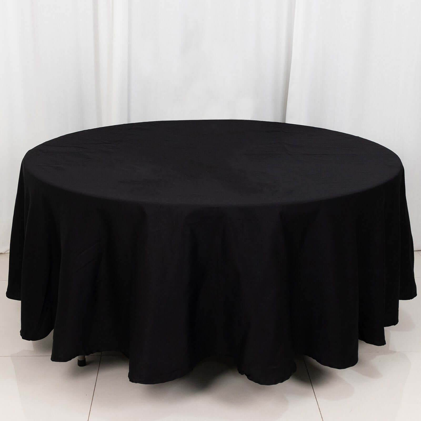 100% Cotton 108" Round Tablecloth Black Linen - Soft & Breathable Table Cover