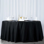Premium Polyester 108" Round Tablecloth Black - Wrinkle-Resistant 220GSM Table Cover for Weddings & Events