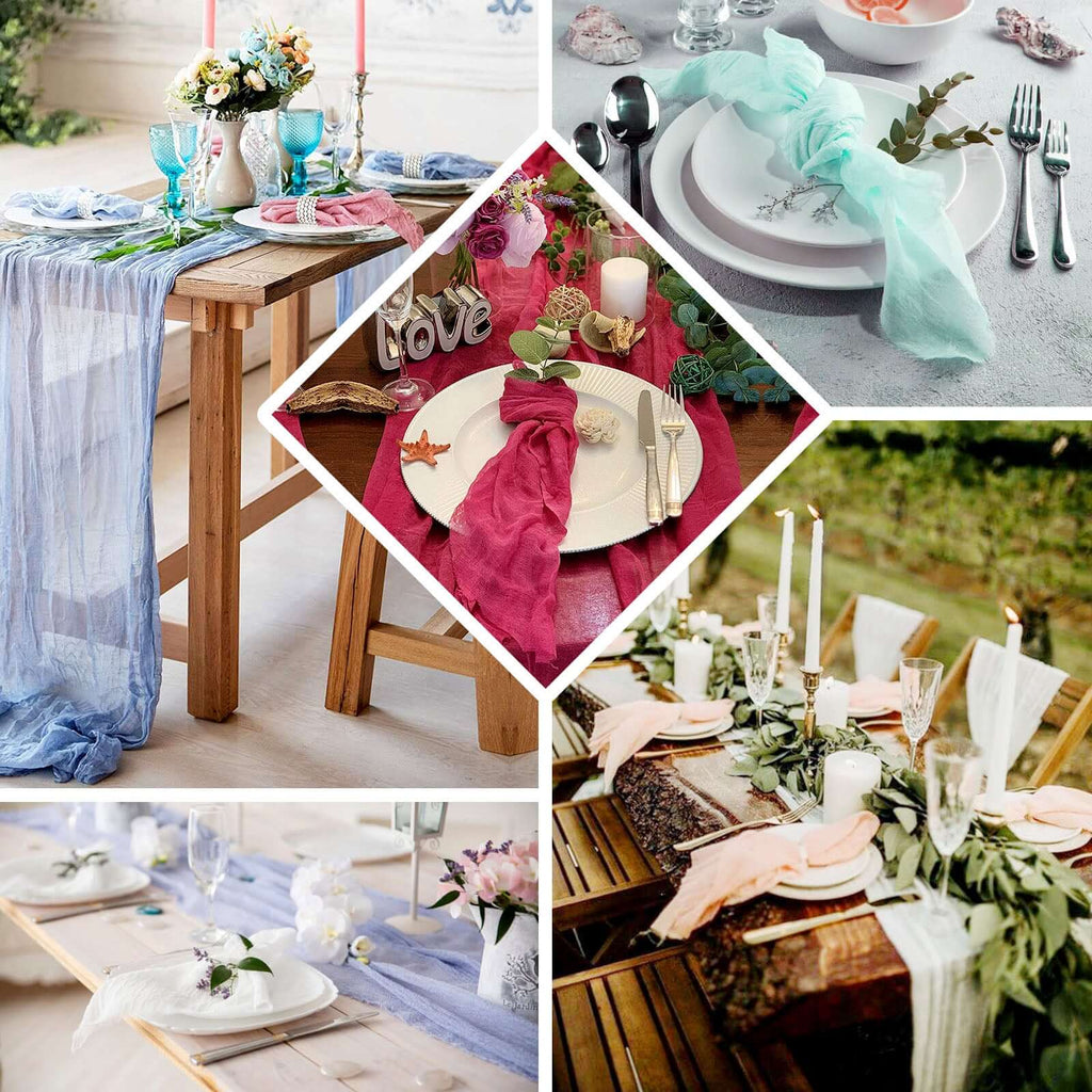 5 Pack Gauze Cheesecloth 24"x19" Napkins Black Reusable Dinner Napkins for Boho Farmhouse Style Events