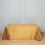 Premium Velvet 90"x132" Rectangle Tablecloth Gold - Reusable Soft & Polished Seamless Table Cover for Luxury Weddings & Events