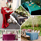 Premium Velvet 90"x132" Rectangle Tablecloth Mauve - Reusable Soft & Seamless Table Cover