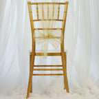 5 Pack Organza Chair Sashes Champagne - Reusable Sheer Chair Bows 6"x108"