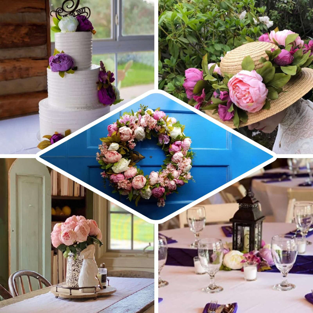 10-Pack Artificial Peony Flower Heads Blush - Versatile Faux Craft Flowers for DIY Event Styling Scrapbooking & Floral Arrangements 3"