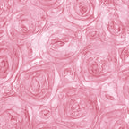 Satin 90"x132" Rectangle Tablecloth Pink - Grandiose 3D Rosette Seamless Table Cover