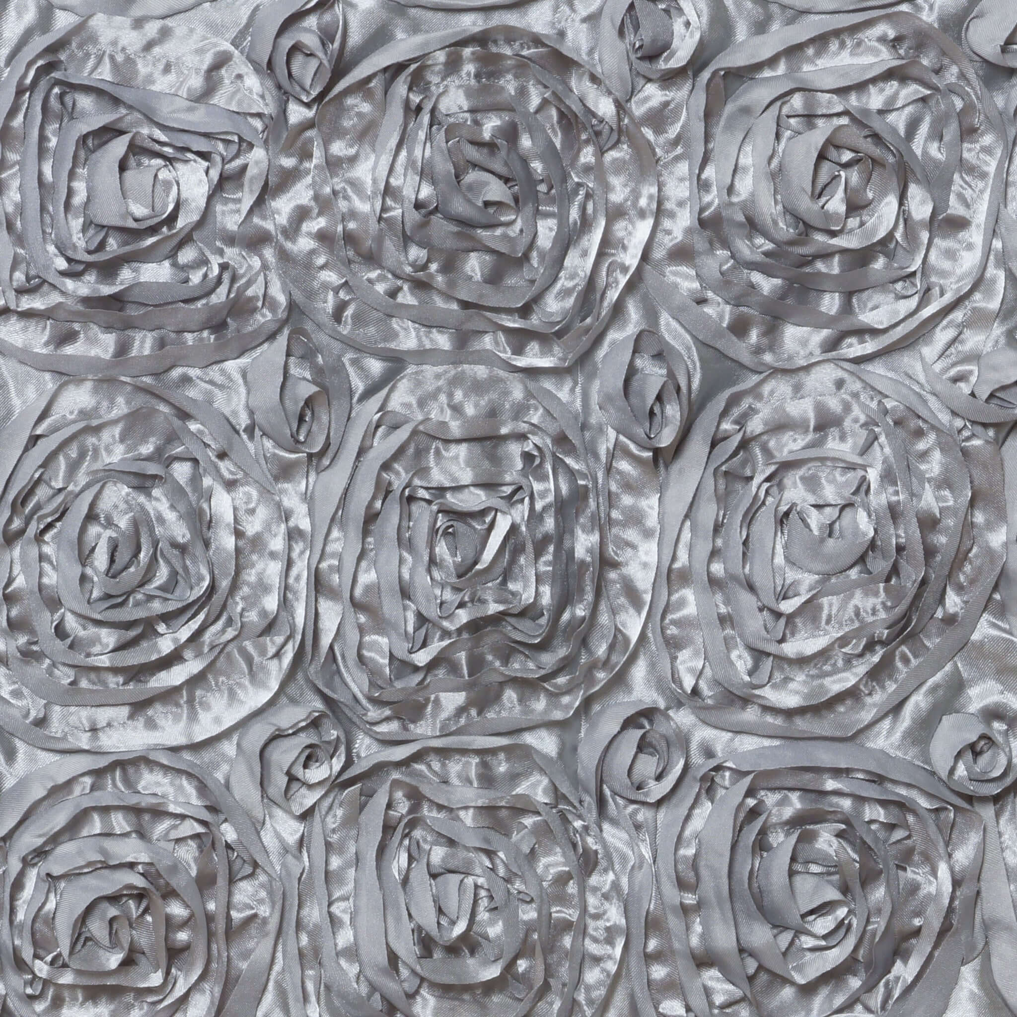 Satin 16" Chair Caps with Rosette Design for Chiavari Chairs Silver - Exquisite Chair Back Cover for Weddings & Parties