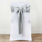5 Pack Polyester Chair Sashes Silver 6"x108"