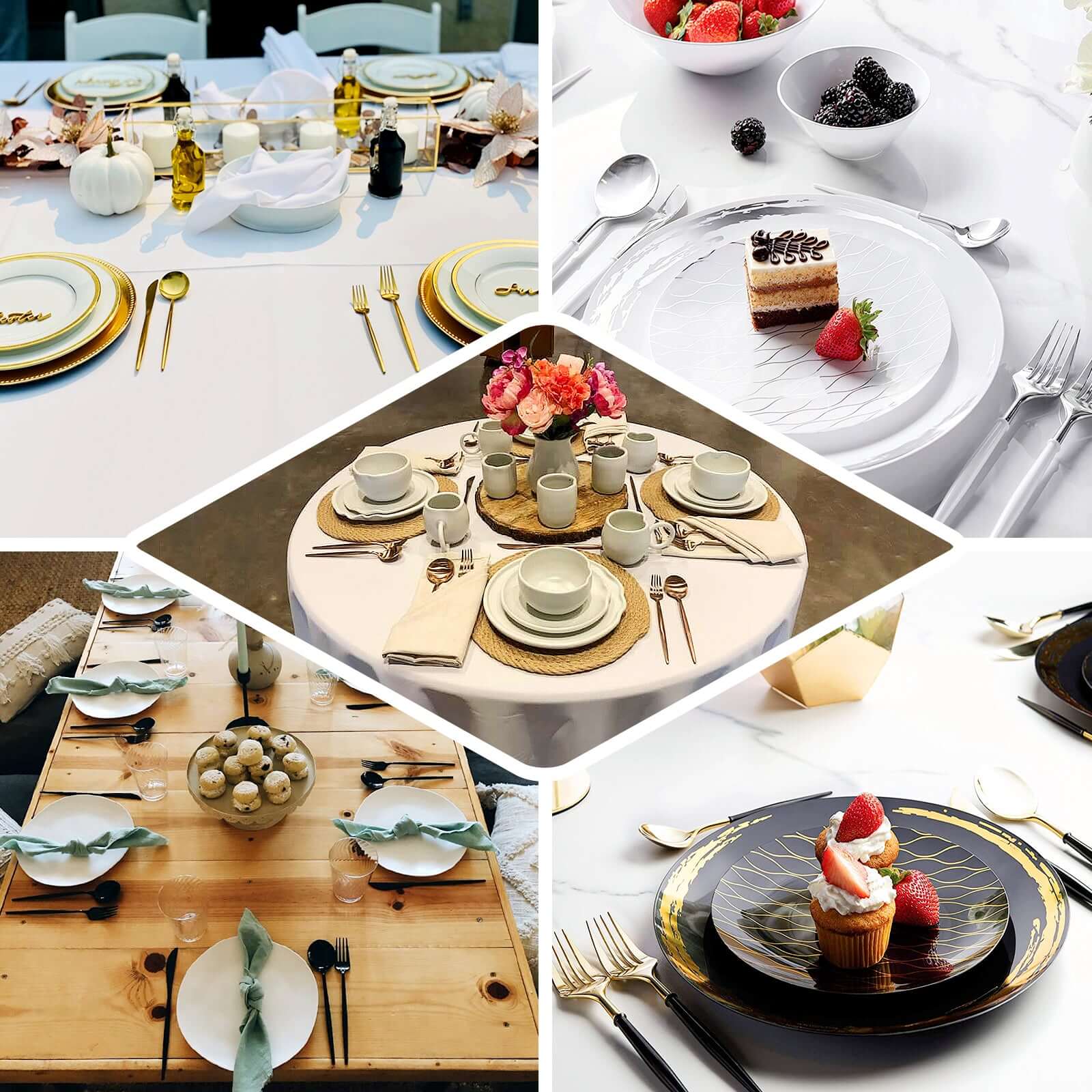 24-Pack Plastic Flatware Set in Silver with Light Blue Handle - Heavy Duty Disposable Modern Silverware 8"