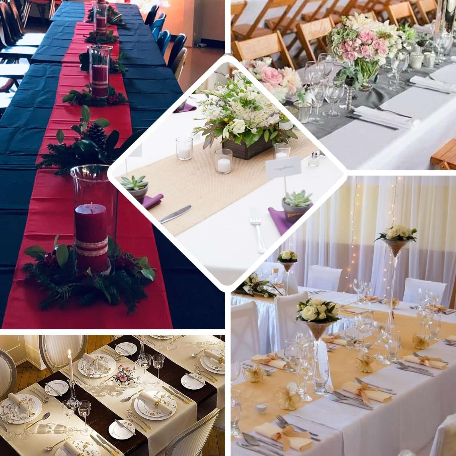 Polyester 12"x108" Table Runner Gold - Durable & Wrinkle-Resistant Table Decor for All Occasions