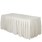 Polyester 17ft Table Skirt Ivory - Classic Pleated Design