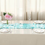 Big Payette Sequin 13"x108" Table Runner Turquoise - Dazzling Design