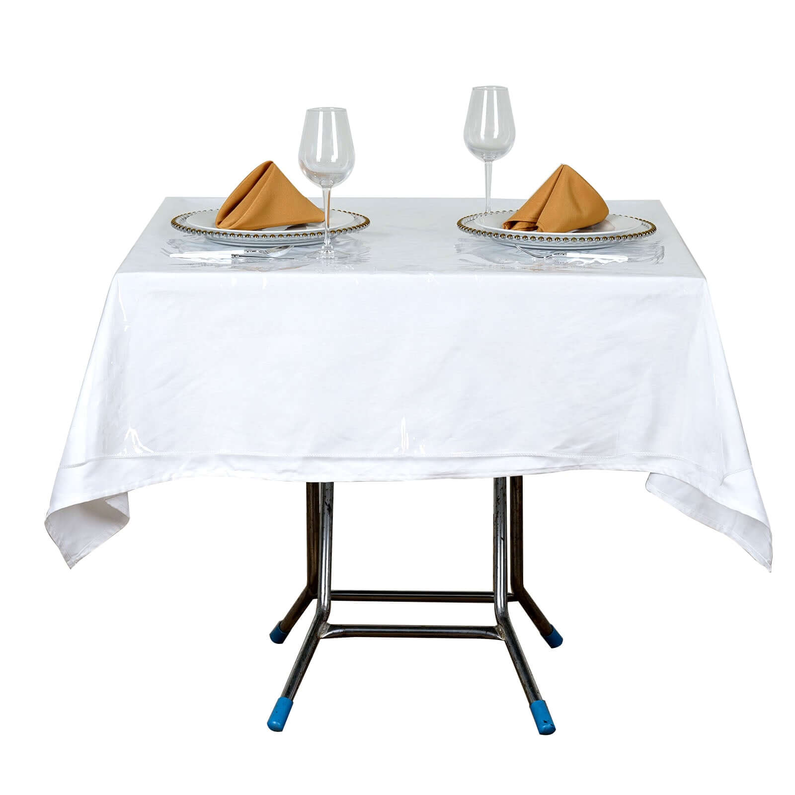 Vinyl Tablecloth Clear Eco-Friendly Square - Durable PVC Tablecloth 54"x54" 10 Mil Thick