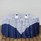 Lace 54"x54" Table Overlay Square Tablecloth White - Stylish Victorian Design Event Decor