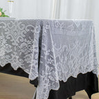 Lace 60"x108" Rectangular Oblong Tablecloth White - Premium Finish for Versatile Table Settings