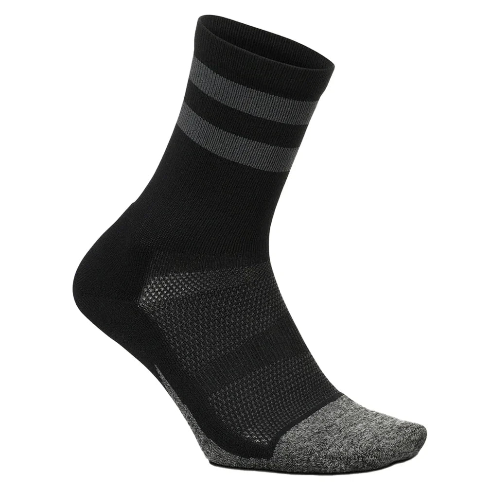 Elite Light Cushion Mini Crew Socks Black High Top Stripe - Bell Racket Store