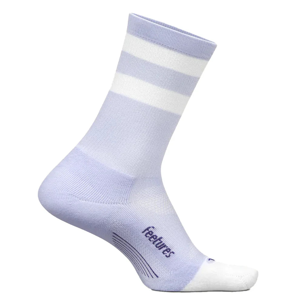 Elite Light Cushion Mini Crew Socks Lilac High Top Stripe - Bell Racket Store