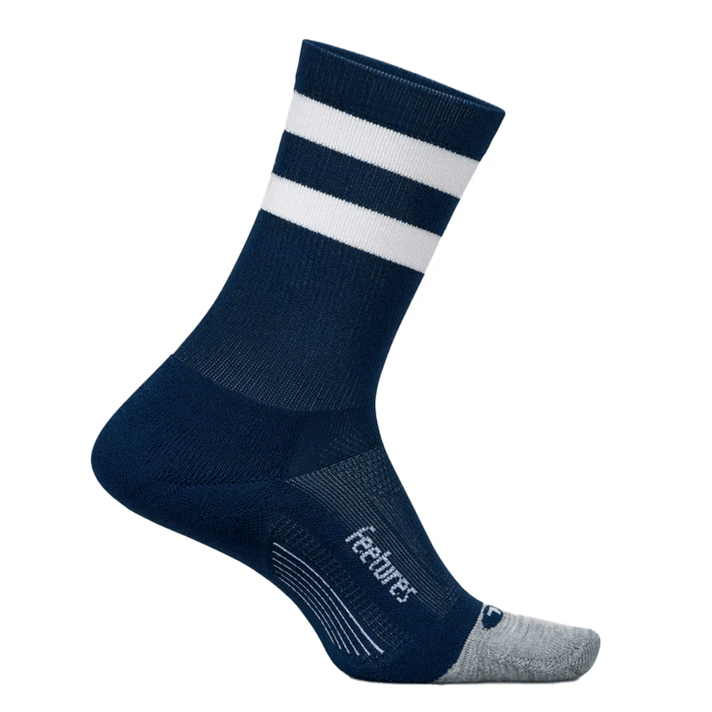 Elite Light Cushion Mini Crew Socks Navy High Top Stripe - Bell Racket Store