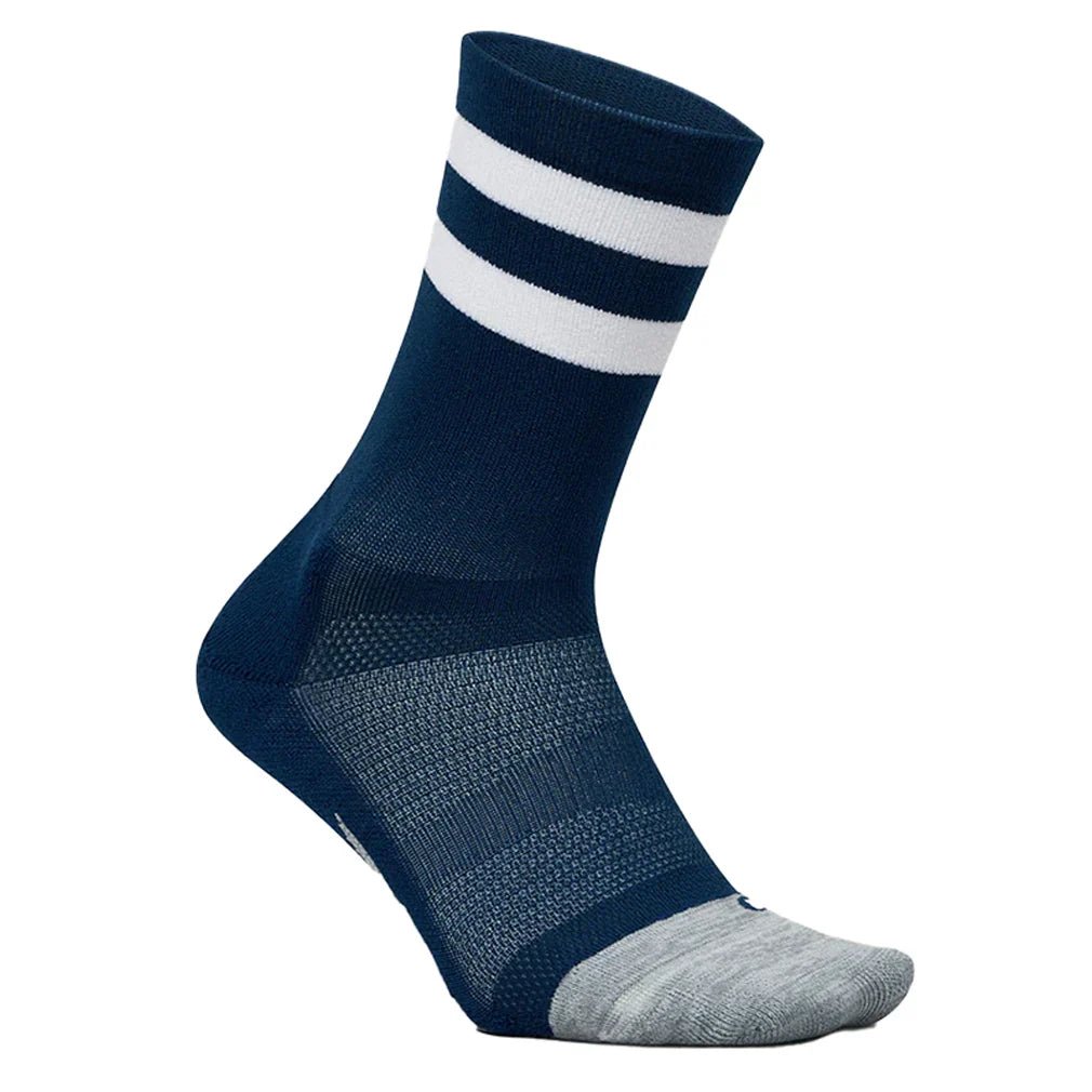 Elite Light Cushion Mini Crew Socks Navy High Top Stripe - Bell Racket Store