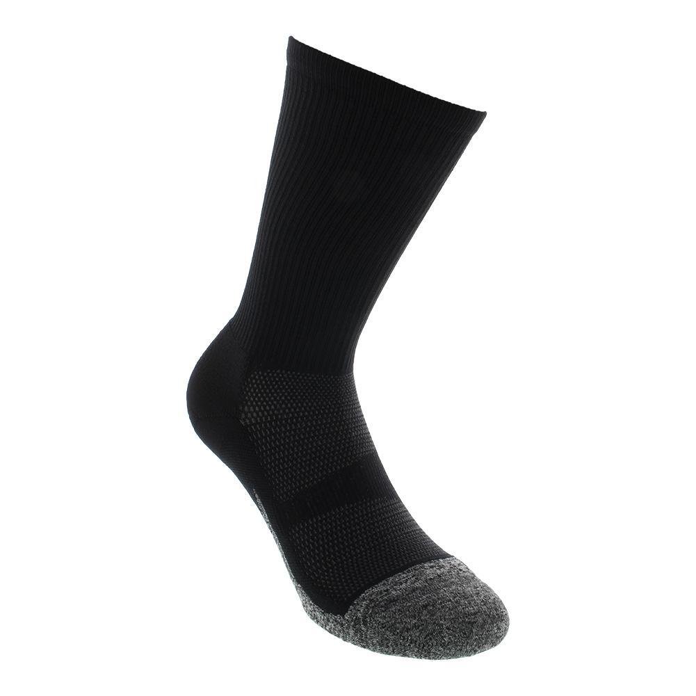 Elite Light Cushion Mini Crew Tennis Socks Black - Bell Racket Store
