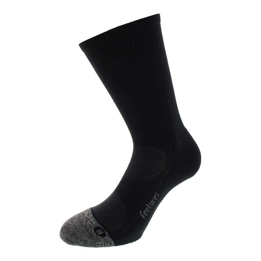 Elite Light Cushion Mini Crew Tennis Socks Black - Bell Racket Store