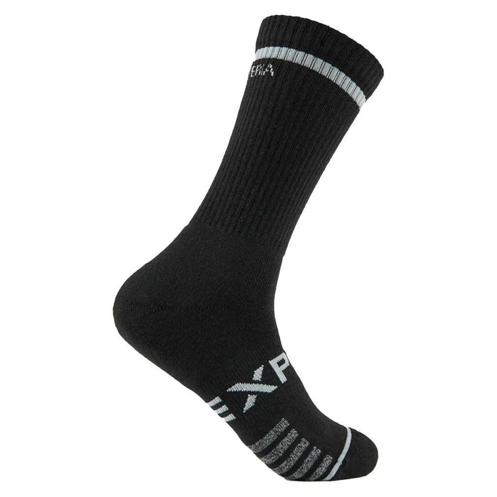 Experia Light Cushion Crew Tennis Socks Black - Bell Racket Store