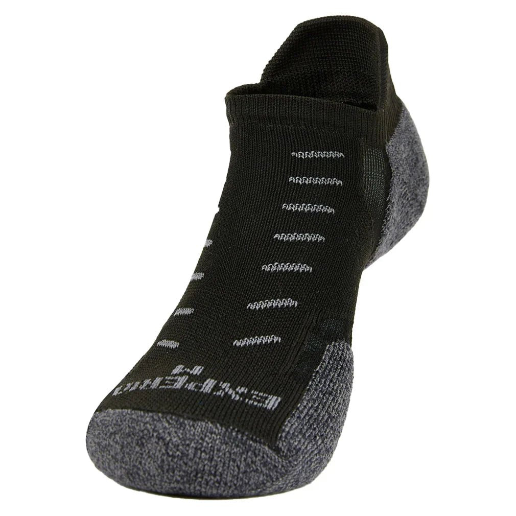 Experia Techfit Light Cushion No Show Tab Multisport Socks Black Solid - Bell Racket Store