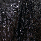 Sequin 90"x132" Rectangle Tablecloth Black - Seamless Big Payette Design for Sophisticated Occasions