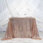 Sequin 90"x90" Table Overlay Square Tablecloth Blush - Sparkly Table Cover