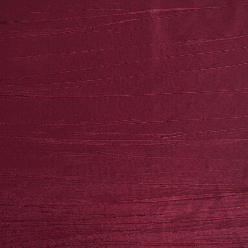 Taffeta 120" Round Tablecloth Burgundy - Seamless Accordion Crinkle Table Cover