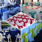 5 Pack Polyester Chair Sashes Ivory 6"x108"