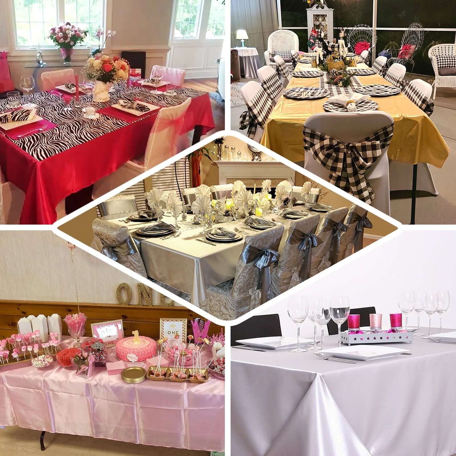 Satin Rectangular 60"x102" Tablecloth Ivory - Smooth and Lustrous Table Cover