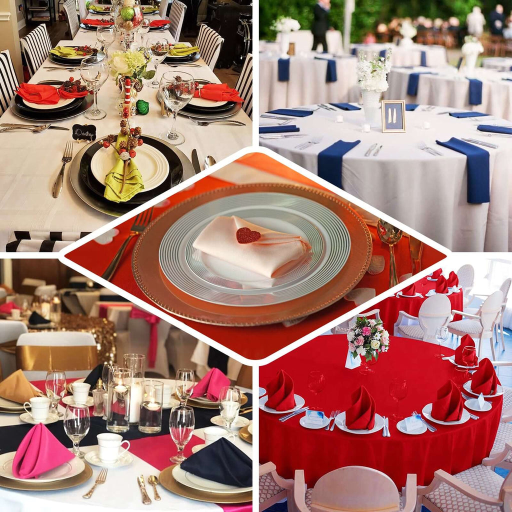 5 Pack Polyester 17"x17" Napkins Apple Green - Durable & Wrinkle Resistant Dinner Napkins