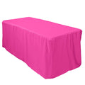 Fitted Polyester 72"x30" Rectangle Tablecloth Fuchsia - Durable Table Cover