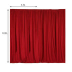 2 Pack Red Scuba Polyester Event Curtain Drapes, Durable Flame Resistant Backdrop Event Panels Wrinkle Free with Rod Pockets - 10ftx10ft