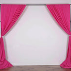 2 Pack Fuchsia Scuba Polyester Event Curtain Drapes, Durable Flame Resistant Backdrop Event Panels Wrinkle Free with Rod Pockets - 10ftx10ft