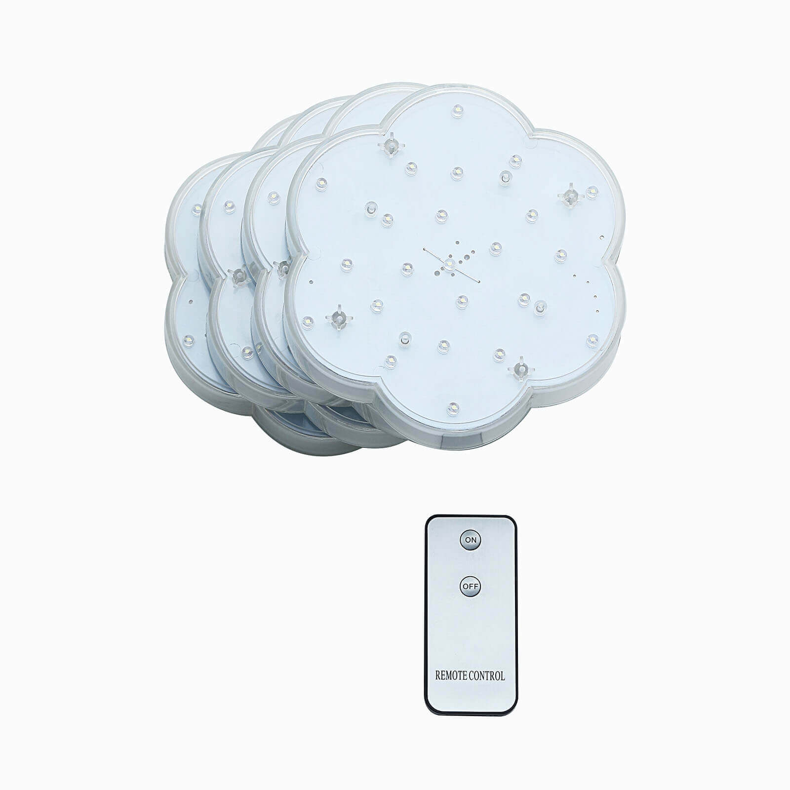 4-Pack LED Disc Lights Flower Shaped Design White - 23 LEDs with Remote DIY Lighting 6"