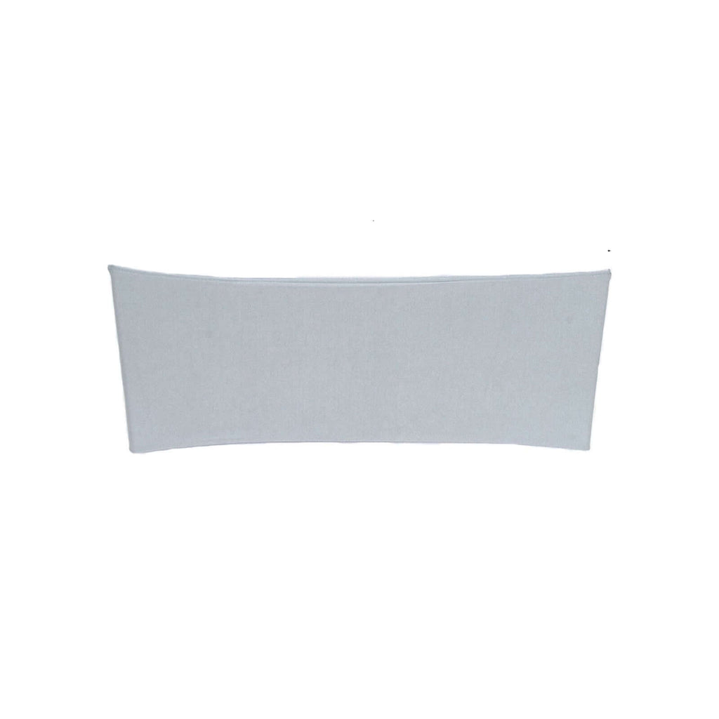 5 Pack Stretch Spandex Chair Sashes Silver - Fitted Finish Two Ply Heavy Duty Chair Bands 5"x12"