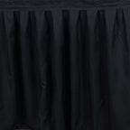 Polyester 21ft Table Skirt Black - Classic Pleated Design
