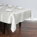 Satin Rectangular 60"x102" Tablecloth Ivory - Smooth and Lustrous Table Cover
