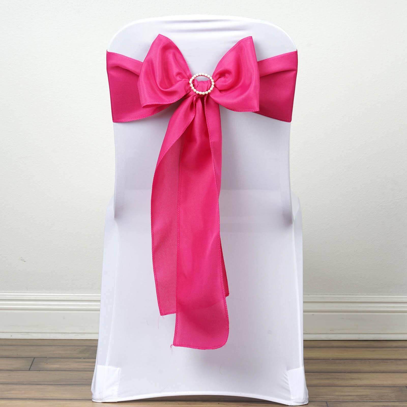 5 Pack Polyester Chair Sashes Fuchsia 6"x108"