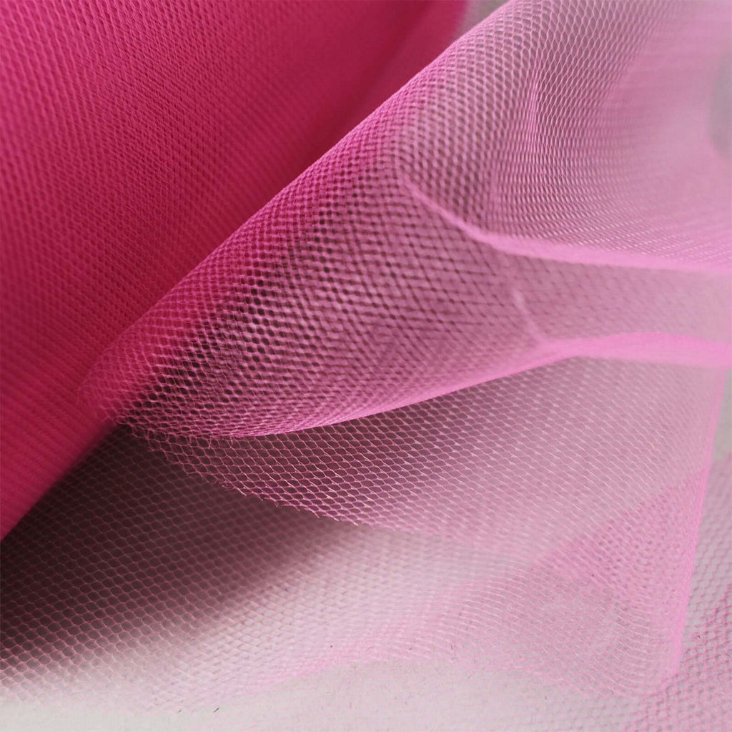 6"x100 Yards Fuchsia Tulle Fabric Bolt, Sheer Fabric Spool Roll For Crafts